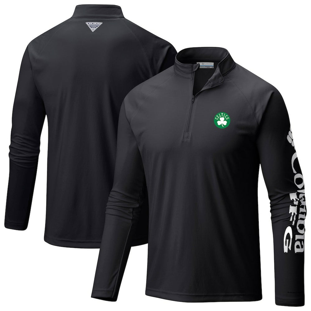 Boston Celtics Terminal Tackle Raglan Omni-Shade Quarter-Zip Jacket Black | Columbia outlet