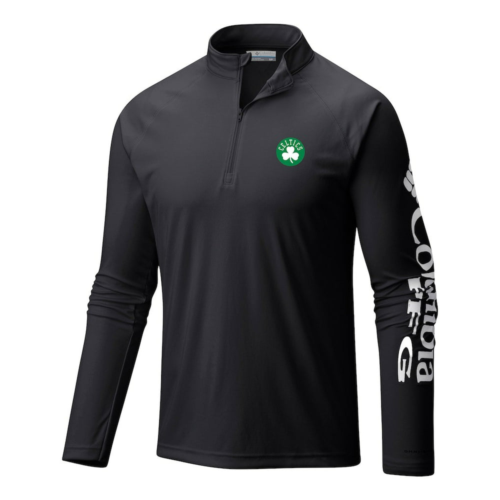 Boston Celtics Terminal Tackle Raglan Omni-Shade Quarter-Zip Jacket Black | Columbia outlet