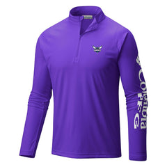 Charlotte Hornets Terminal Tackle Raglan Omni-Shade Quarter-Zip Jacket Purple | Columbia for sale