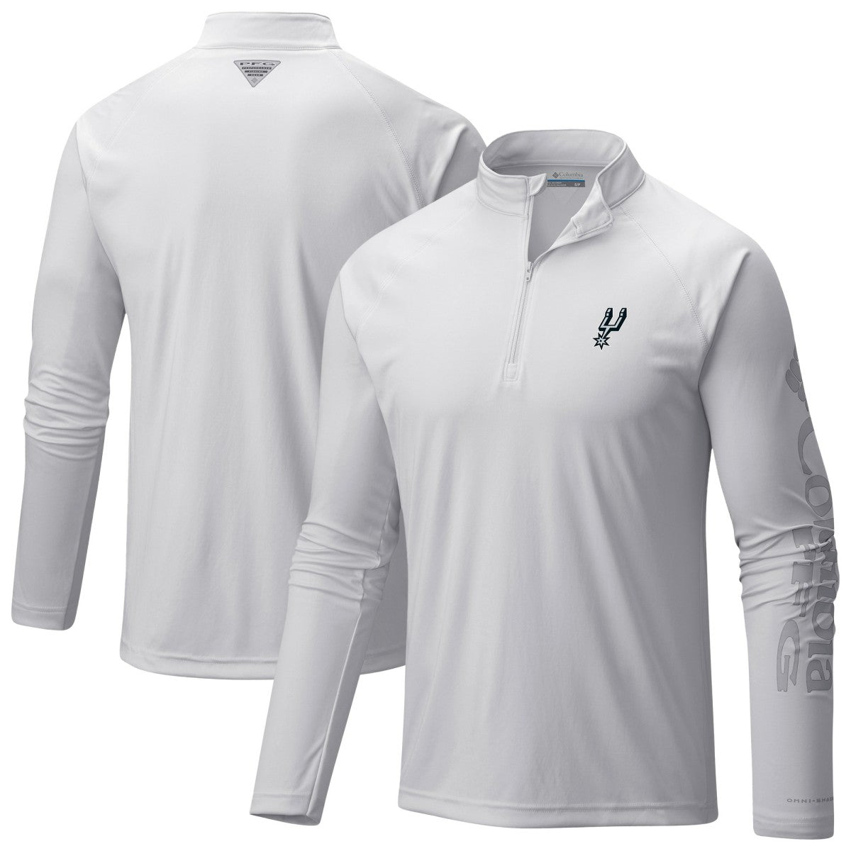 San Antonio Spurs Terminal Tackle Raglan Omni-Shade Quarter-Zip Jacket White | Columbia online