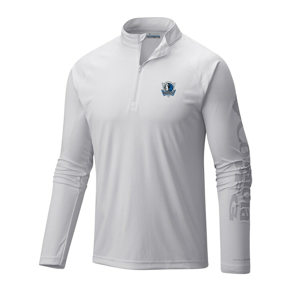 Dallas Mavericks Terminal Tackle Raglan Omni-Shade Quarter-Zip Jacket for sale White | Columbia Lifestyle