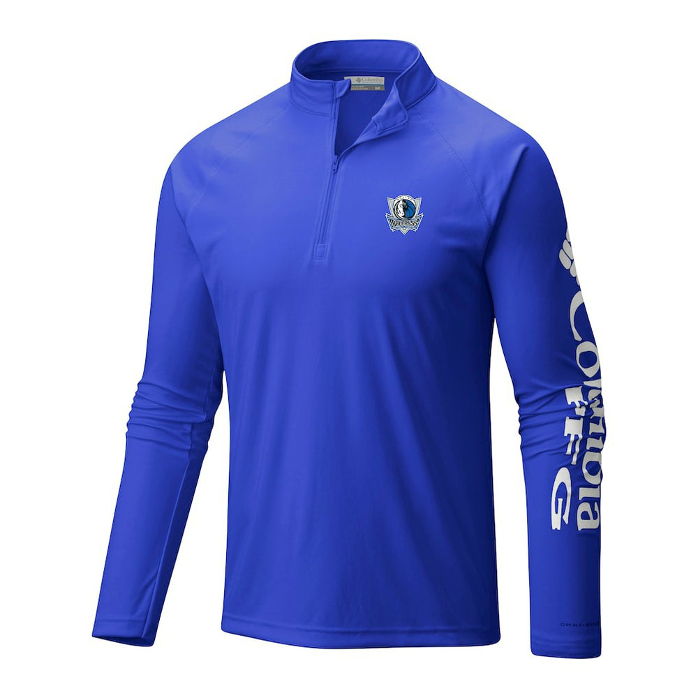 Dallas Mavericks Terminal Tackle Raglan Omni-Shade Quarter-Zip Jacket for sale Blue | Columbia discount