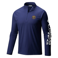 Denver Nuggets Terminal Tackle Raglan Omni-Shade Quarter-Zip Jacket for sale Navy | Columbia outlet