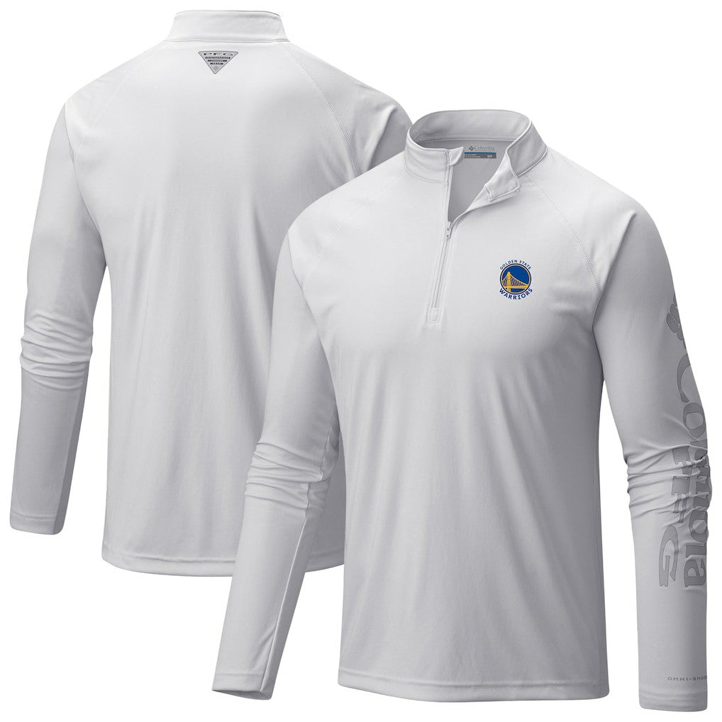 Golden State Warriors Terminal Tackle Raglan Omni-Shade Quarter-Zip Jacket for sale White | Columbia discount
