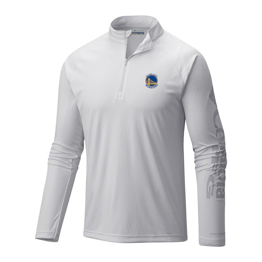 Golden State Warriors Terminal Tackle Raglan Omni-Shade Quarter-Zip Jacket for sale White | Columbia discount