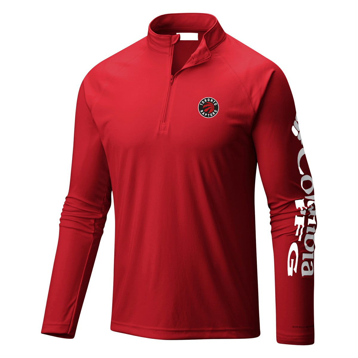 Toronto Raptors Terminal Tackle Raglan Omni-Shade Quarter-Zip Jacket Red | Columbia US