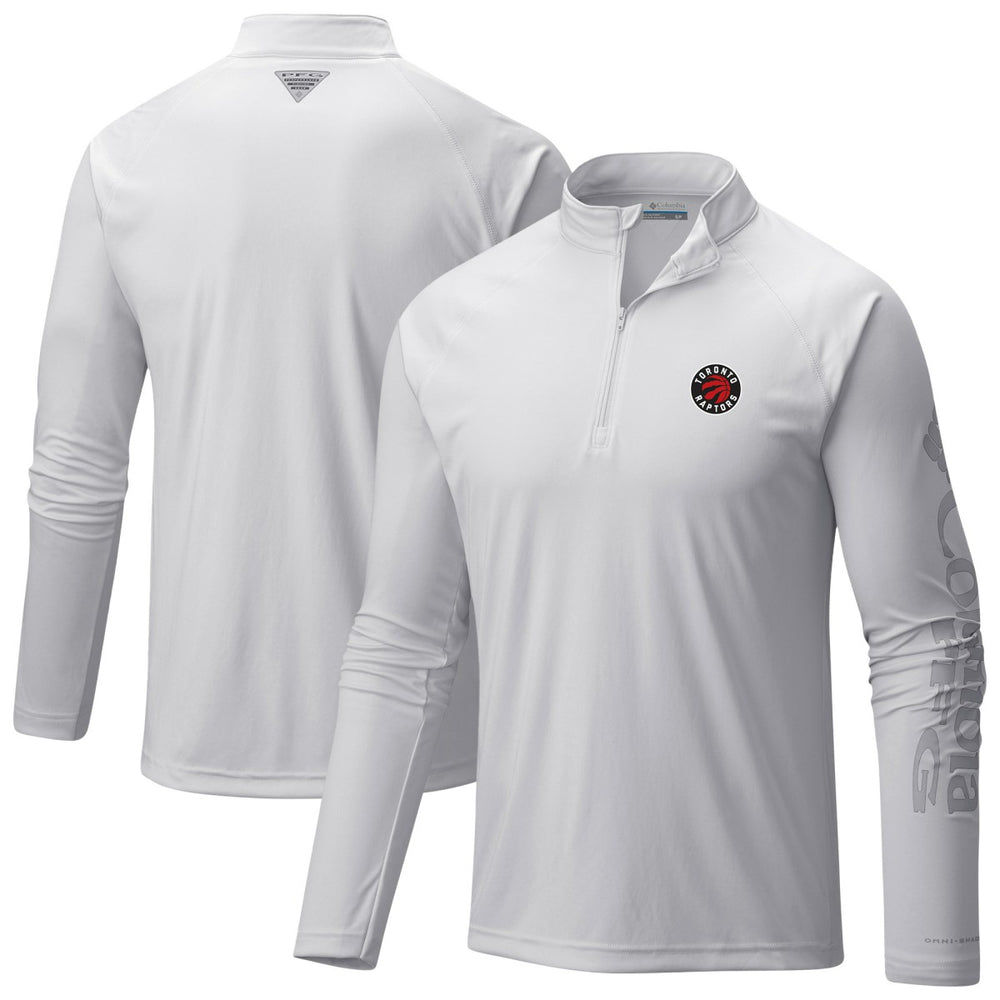 Toronto Raptors Terminal Tackle Raglan Omni-Shade Quarter-Zip Jacket White | Columbia Near Me