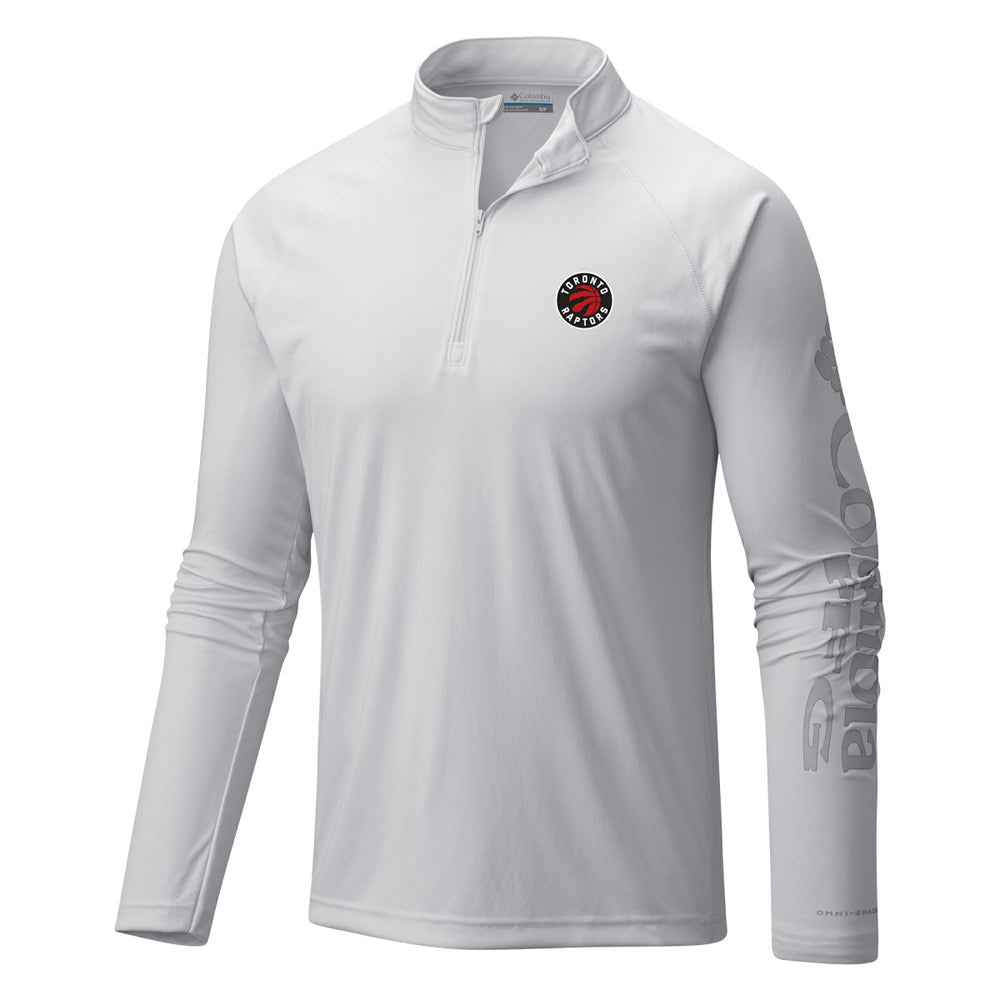 Toronto Raptors Terminal Tackle Raglan Omni-Shade Quarter-Zip Jacket White | Columbia Near Me