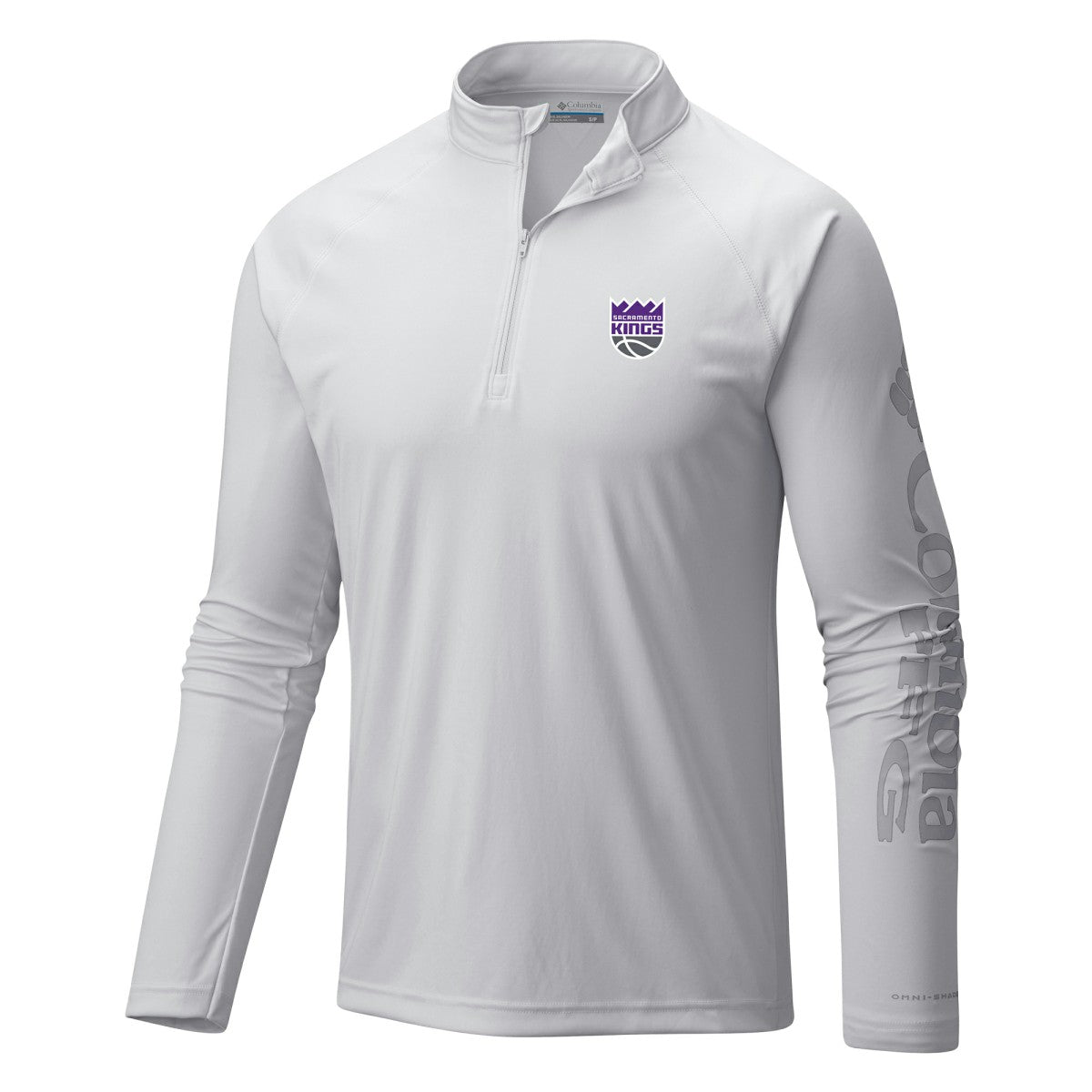 Sacramento Kings Terminal Tackle Raglan Omni-Shade Quarter-Zip Jacket White | Columbia US