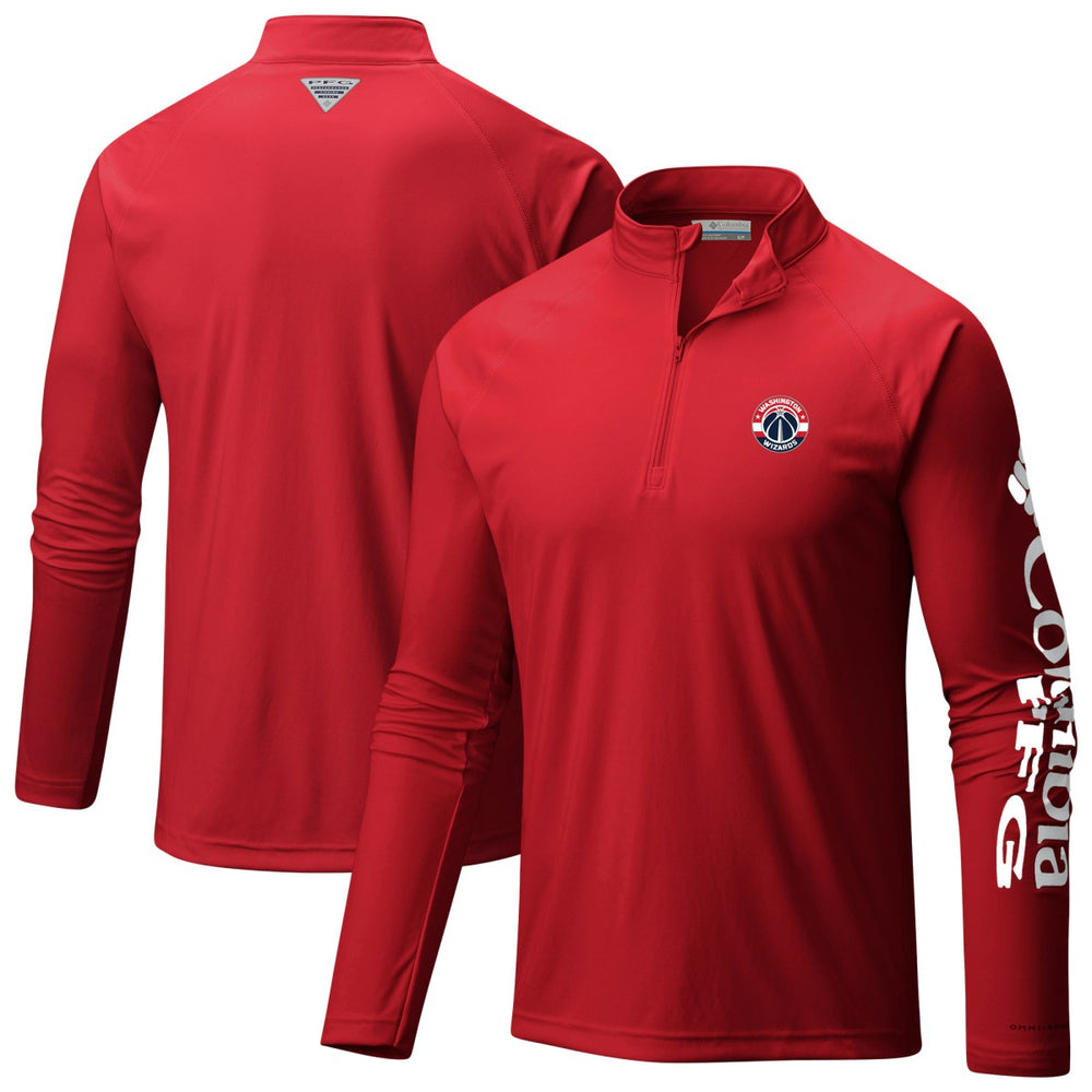 Washington Wizards Terminal Tackle Raglan Omni-Shade Quarter-Zip Jacket Red | Columbia outlet