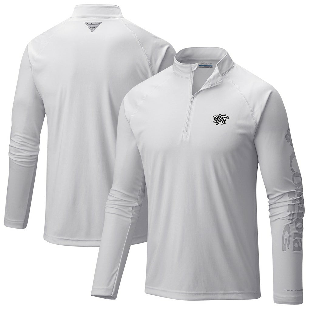 Brooklyn Nets Terminal Tackle Raglan Omni-Shade Quarter-Zip Jacket White | Columbia Near Me