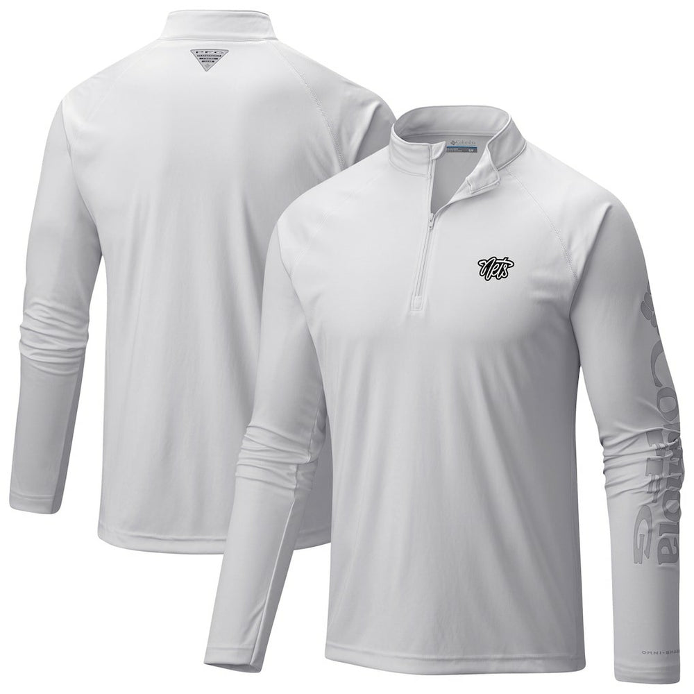 Brooklyn Nets Terminal Tackle Raglan Omni-Shade Quarter-Zip Jacket White | Columbia Near Me