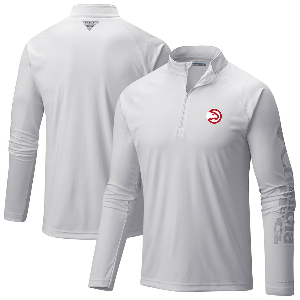 Atlanta Hawks Terminal Tackle Raglan Omni-Shade Quarter-Zip Jacket White | Columbia outlet