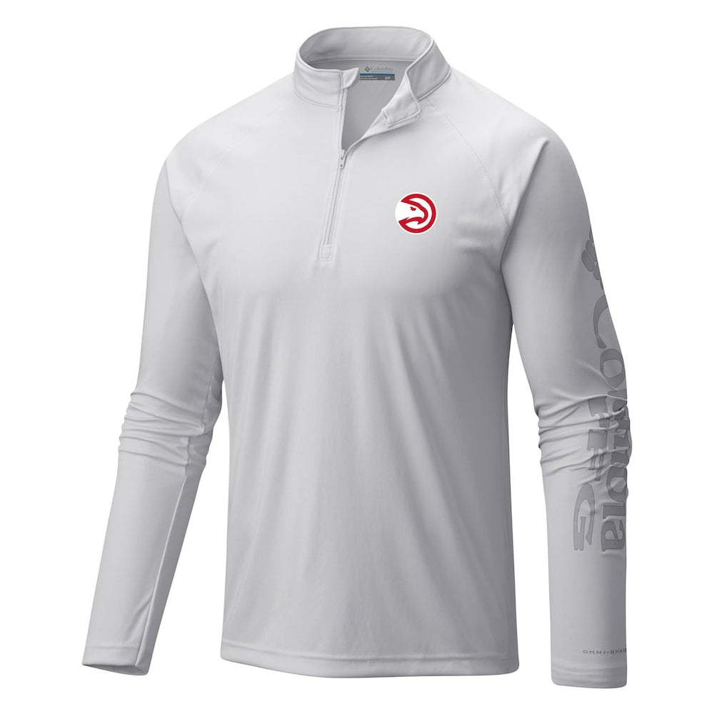 Atlanta Hawks Terminal Tackle Raglan Omni-Shade Quarter-Zip Jacket White | Columbia outlet