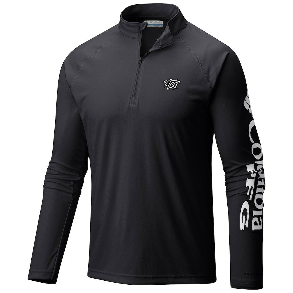 Brooklyn Nets Terminal Tackle Raglan Omni-Shade Quarter-Zip Jacket Black | Columbia Lifestyle