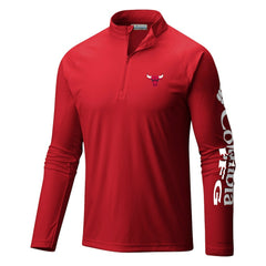 Chicago Bulls Terminal Tackle Raglan Omni-Shade Quarter-Zip Jacket Red | Columbia Near Me