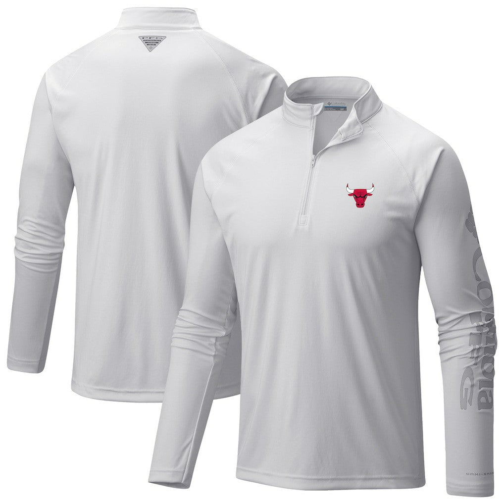 Chicago Bulls Terminal Tackle Raglan Omni-Shade Quarter-Zip Jacket White | Columbia online
