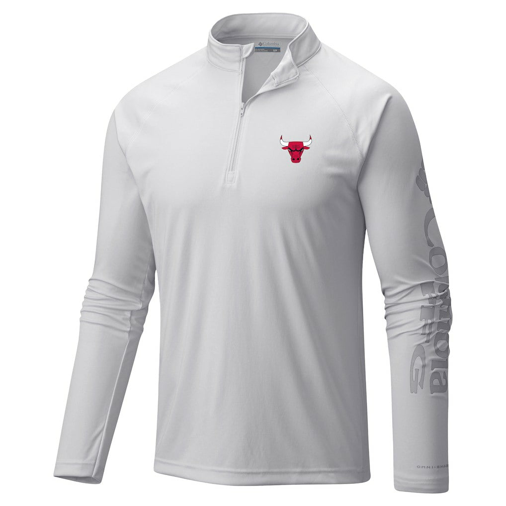 Chicago Bulls Terminal Tackle Raglan Omni-Shade Quarter-Zip Jacket White | Columbia online
