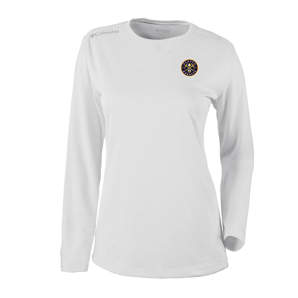 Denver Nuggets Women's Omni-Wick Shotgun Pullover Top for sale White | Columbia Lifestyle