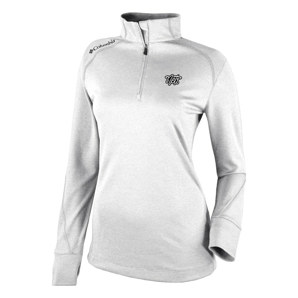 Brooklyn Nets Women's Omni-Wick Shotgun 2.0 Quarter-Zip Pullover Top White | Columbia