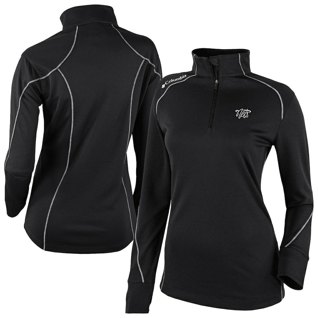 Brooklyn Nets Women's Omni-Wick Shotgun 2.0 Quarter-Zip Pullover Top Black | Columbia for sale
