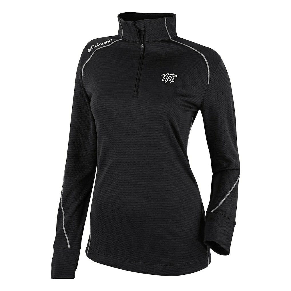 Brooklyn Nets Women's Omni-Wick Shotgun 2.0 Quarter-Zip Pullover Top Black | Columbia for sale