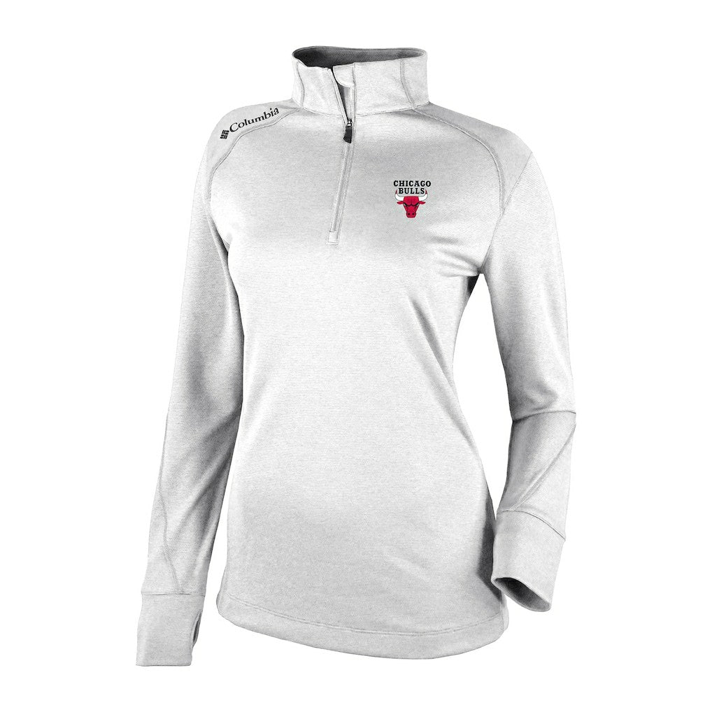 Chicago Bulls Women's Omni-Wick Shotgun 2.0 Quarter-Zip Pullover Top White | Columbia online