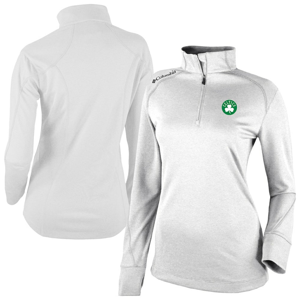 Boston Celtics Women's Omni-Wick Shotgun 2.0 Quarter-Zip Pullover Top White | Columbia