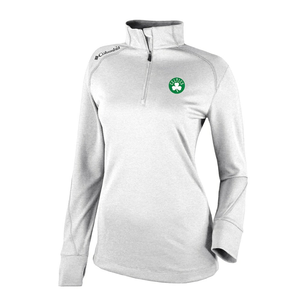 Boston Celtics Women's Omni-Wick Shotgun 2.0 Quarter-Zip Pullover Top White | Columbia