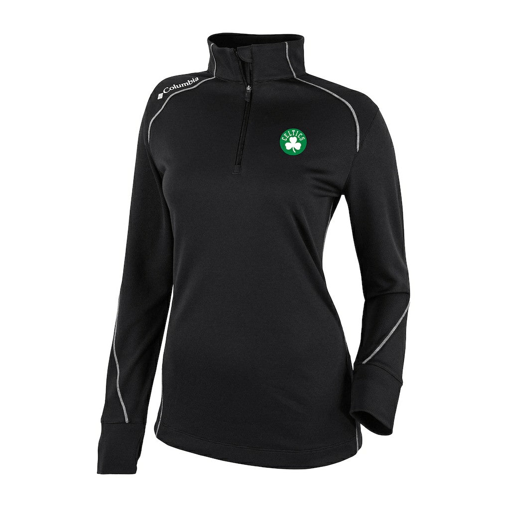 Boston Celtics Women's Omni-Wick Shotgun 2.0 Quarter-Zip Pullover Top Black | Columbia
