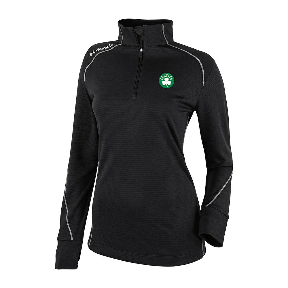 Boston Celtics Women's Omni-Wick Shotgun 2.0 Quarter-Zip Pullover Top Black | Columbia