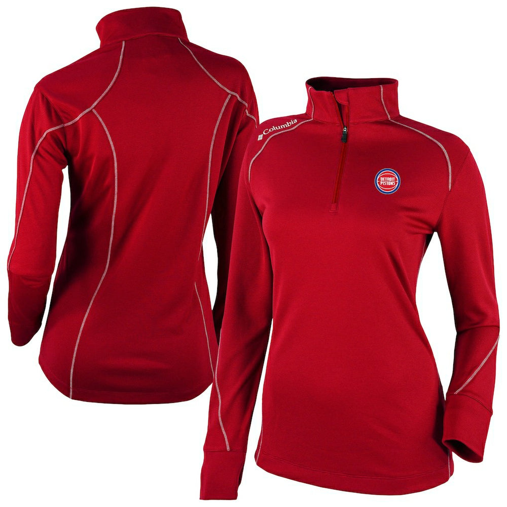 Detroit Pistons Women's Omni-Wick Shotgun 2.0 Quarter-Zip Pullover Top for sale Red | Columbia