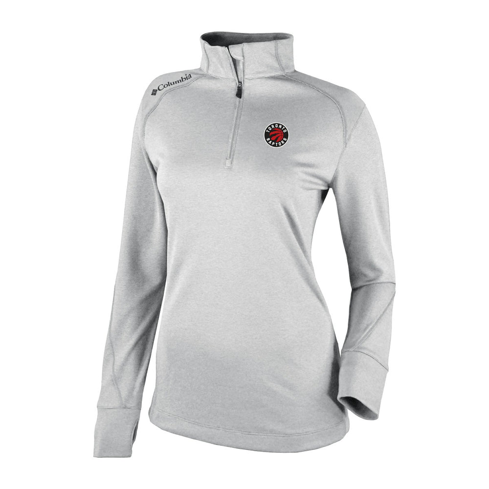 Toronto Raptors Women's Omni-Wick Shotgun 2.0 Quarter-Zip Pullover Top Heather Gray | Columbia for sale