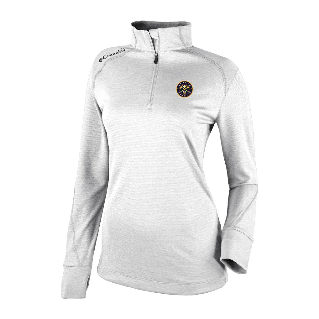 Denver Nuggets Women's Omni-Wick Shotgun 2.0 Quarter-Zip Pullover Top for sale White | Columbia for sale