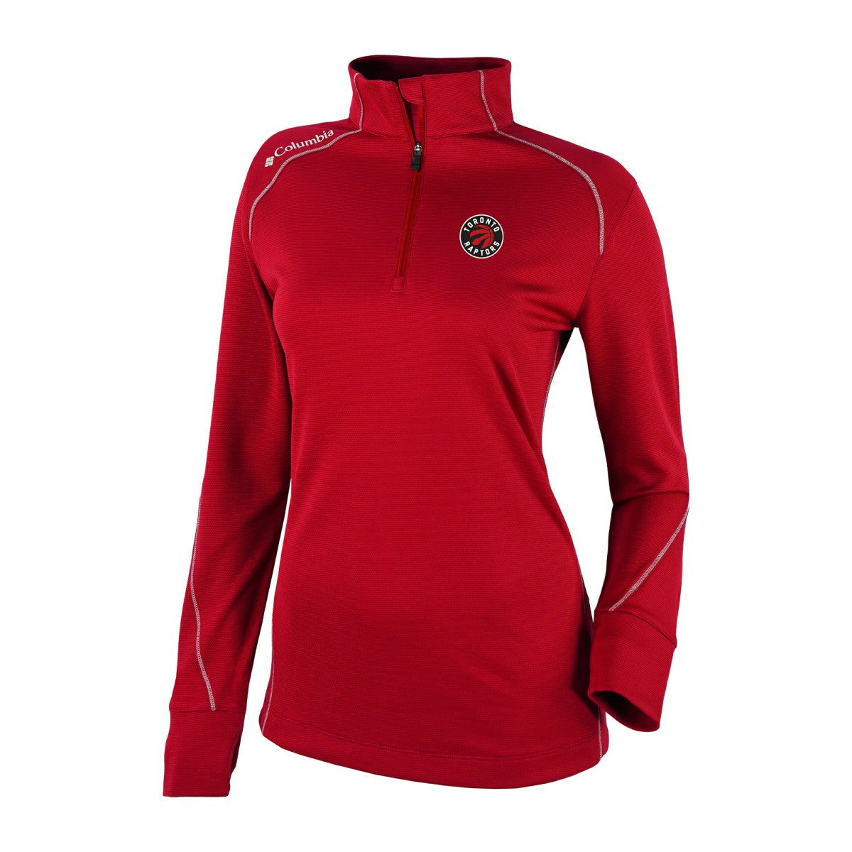 Toronto Raptors Women's Omni-Wick Shotgun 2.0 Quarter-Zip Pullover Top Red | Columbia