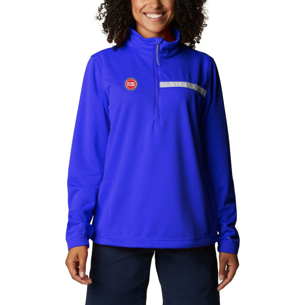 Detroit Pistons Women's Skiff Guide Fleece Pullover Top for sale Blue | Columbia for sale