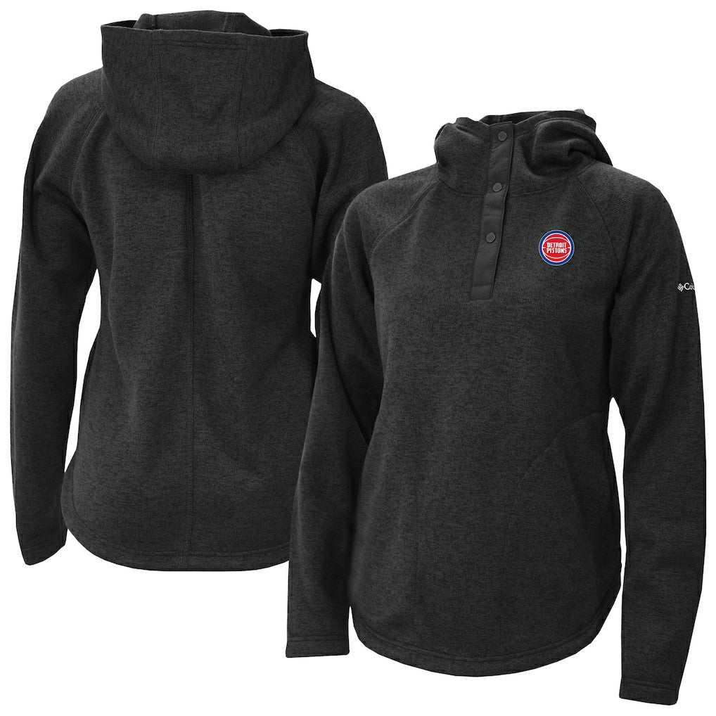 Detroit Pistons Women's Sweater Weather Quarter-Snap Hoodie for sale Black | Columbia Lifestyle