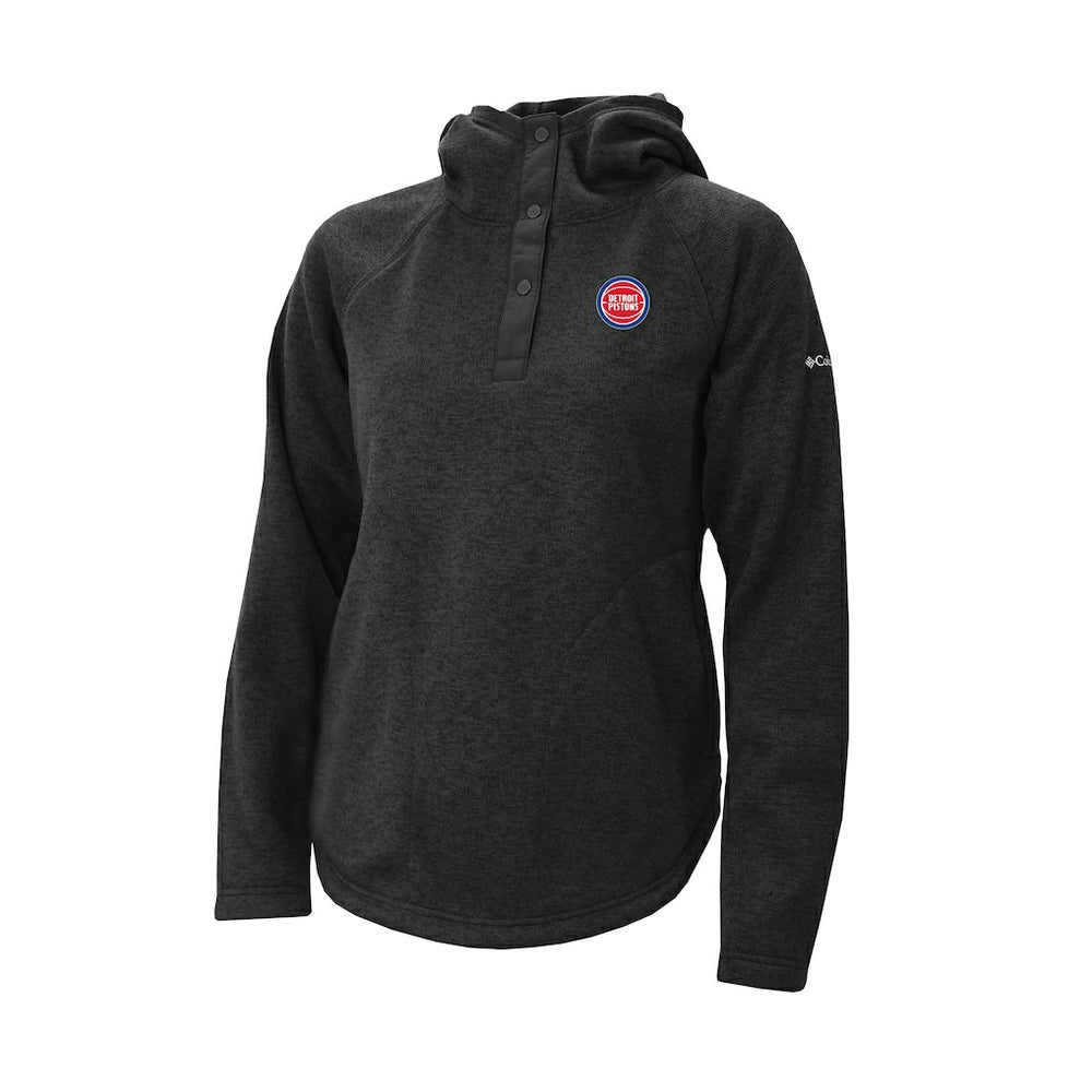 Detroit Pistons Women's Sweater Weather Quarter-Snap Hoodie for sale Black | Columbia Lifestyle