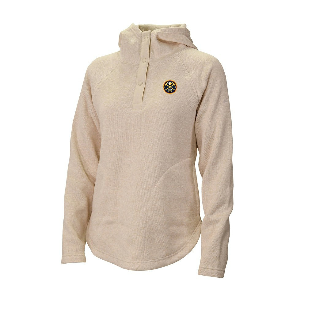 Denver Nuggets Women's Sweater Weather Quarter-Snap Hoodie for sale White | Columbia