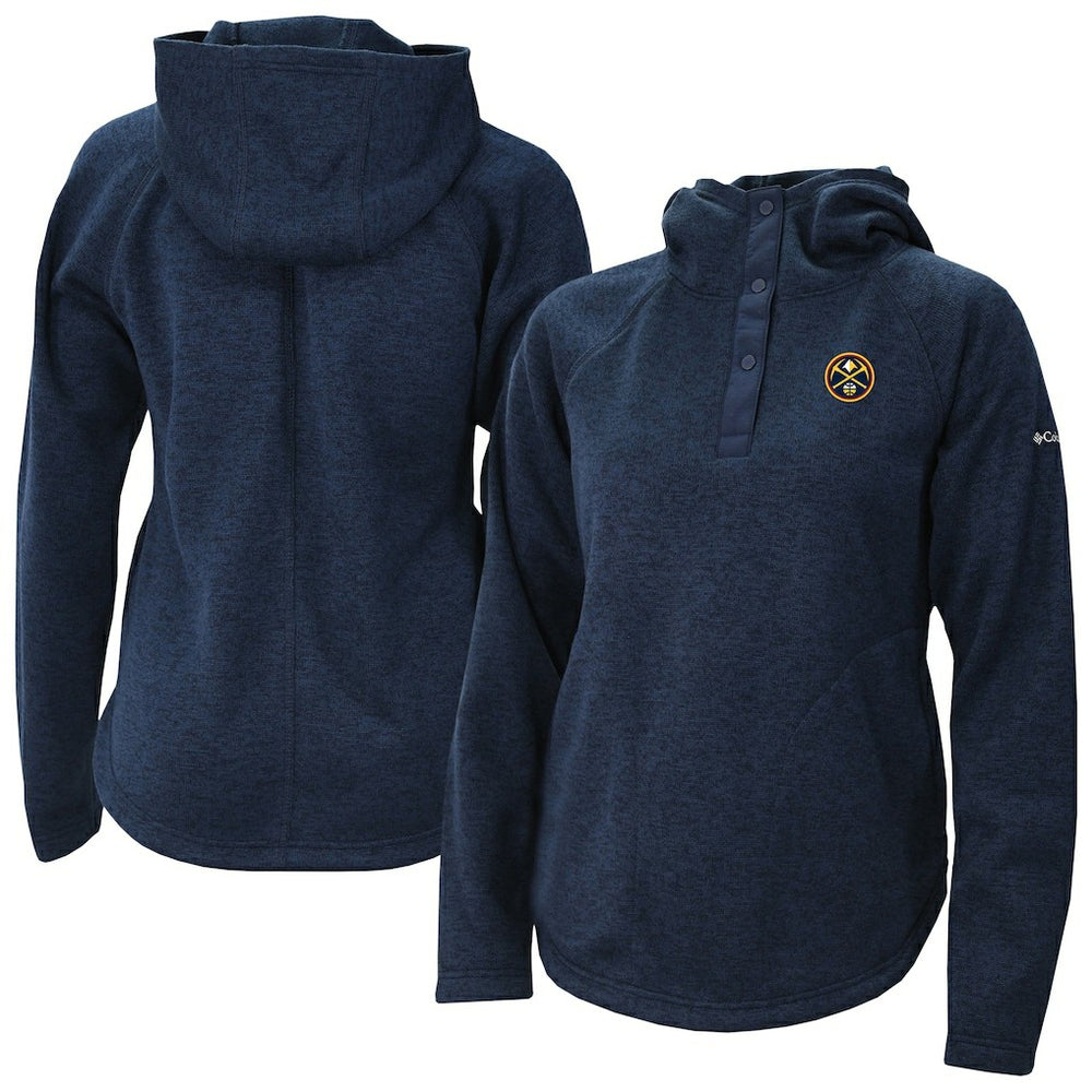 Denver Nuggets Women's Sweater Weather Quarter-Snap Hoodie for sale Navy | Columbia discount