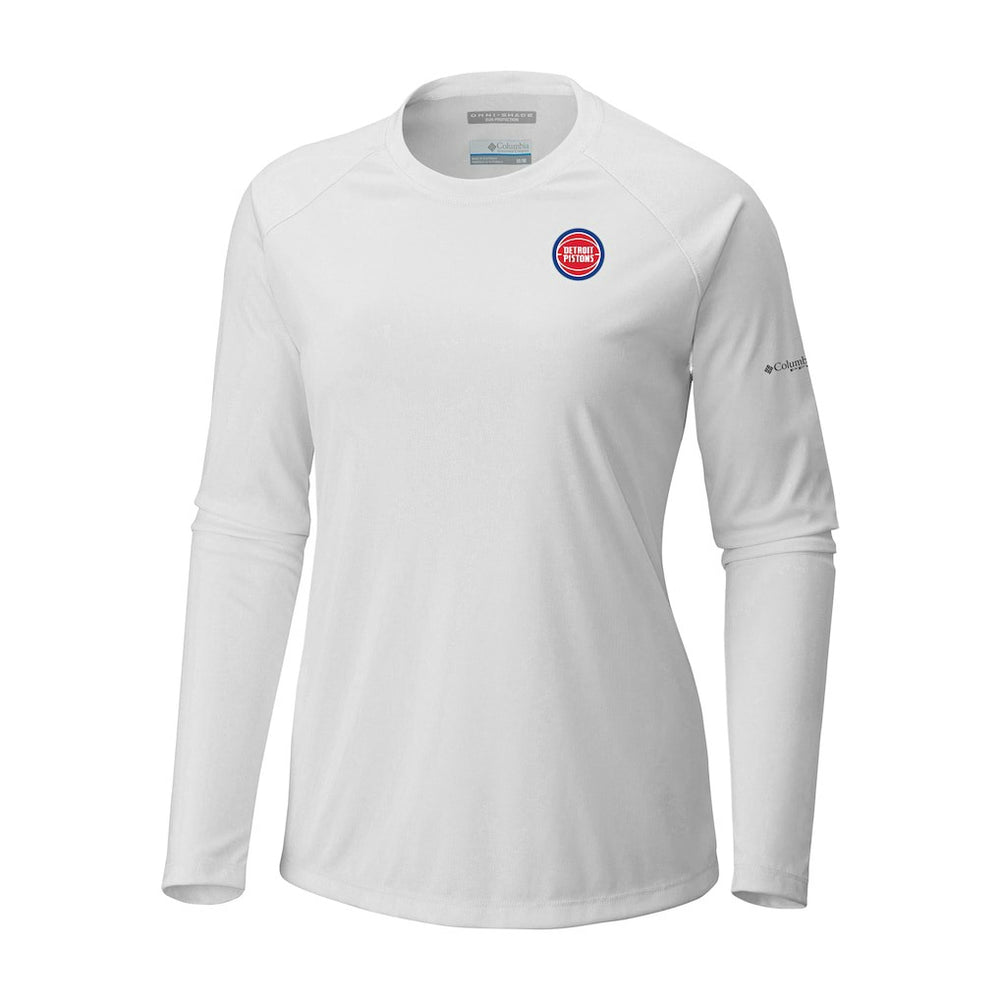 Detroit Pistons Women's Tidal Tee II Long Sleeve T-Shirt for sale White | Columbia discount