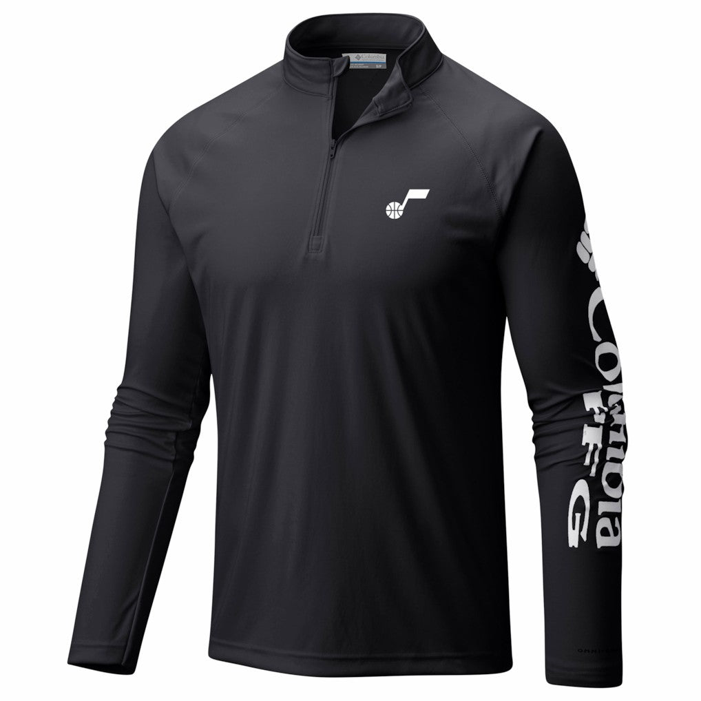 Utah Jazz PFG Terminal Tackle Quarter-Zip Top Black | Columbia for sale