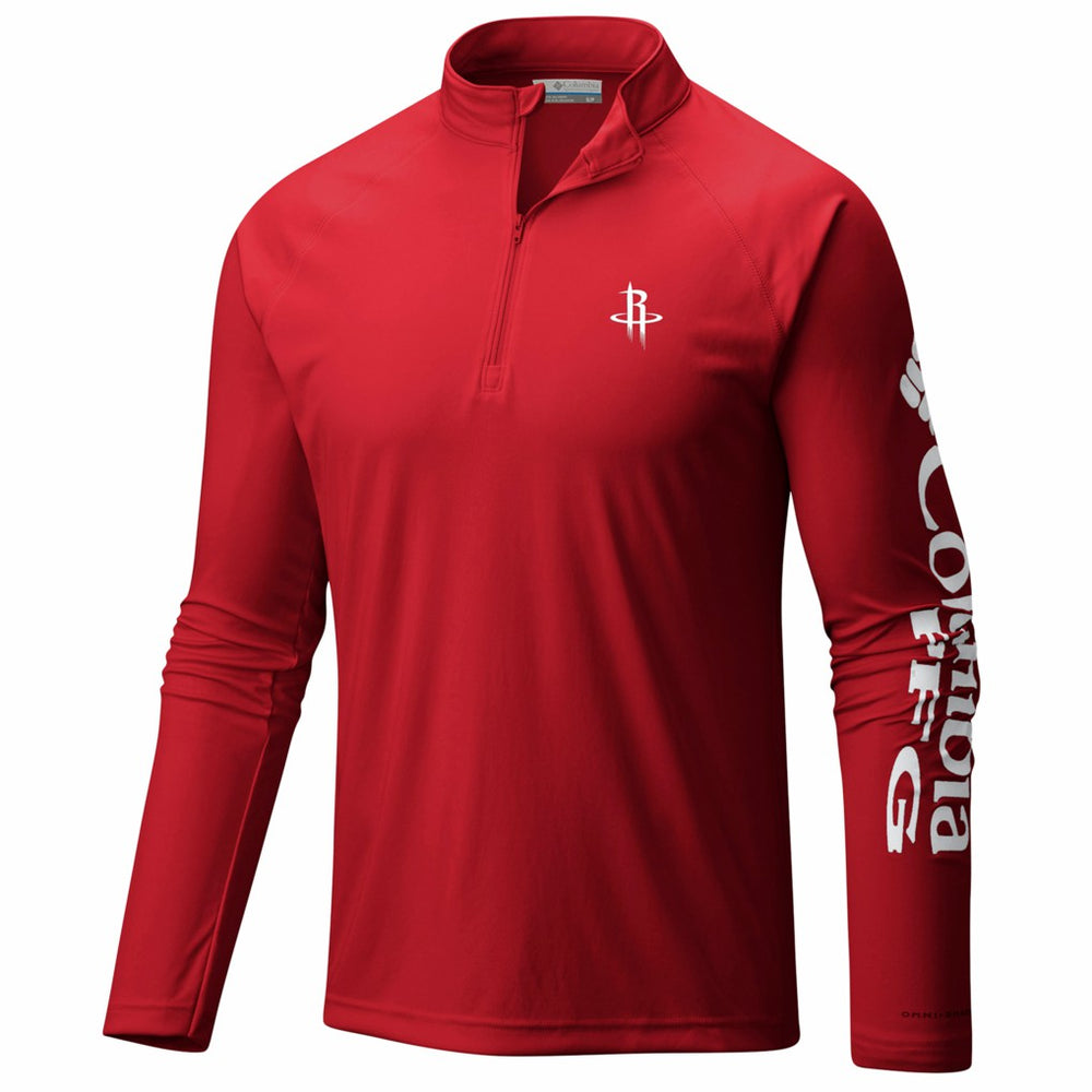 Houston Rockets PFG Terminal Tackle Quarter-Zip Top for sale Red | Columbia online