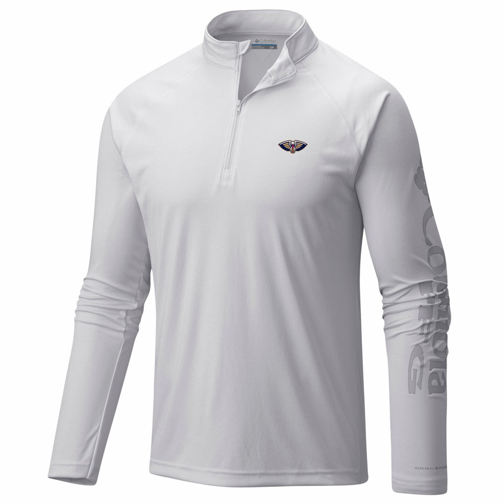 New Orleans Pelicans PFG Terminal Tackle Quarter-Zip Top White | Columbia