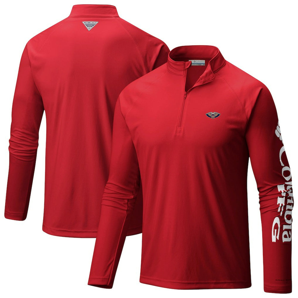New Orleans Pelicans PFG Terminal Tackle Quarter-Zip Top Red | Columbia online
