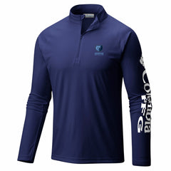 Memphis Grizzlies PFG Terminal Tackle Quarter-Zip Top Navy | Columbia discount
