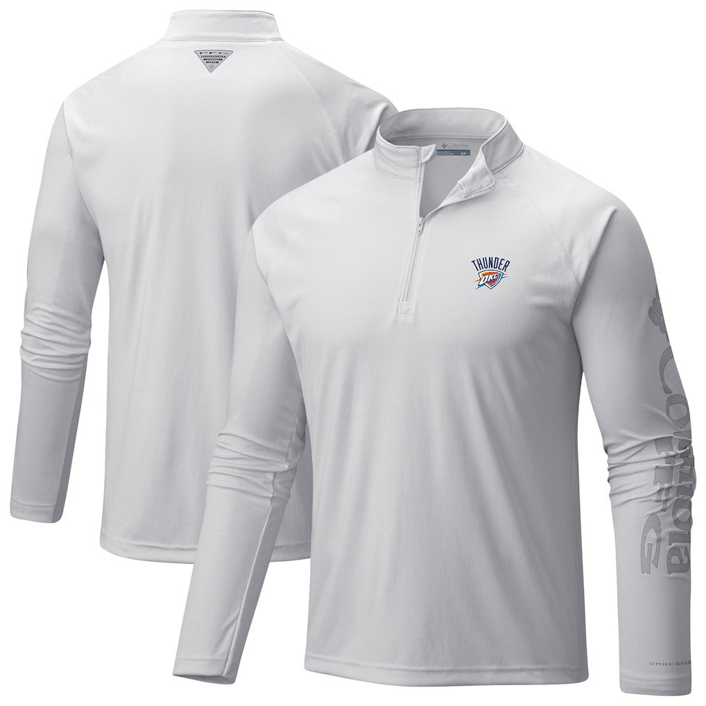 Oklahoma City Thunder PFG Terminal Tackle Quarter-Zip Top White | Columbia US