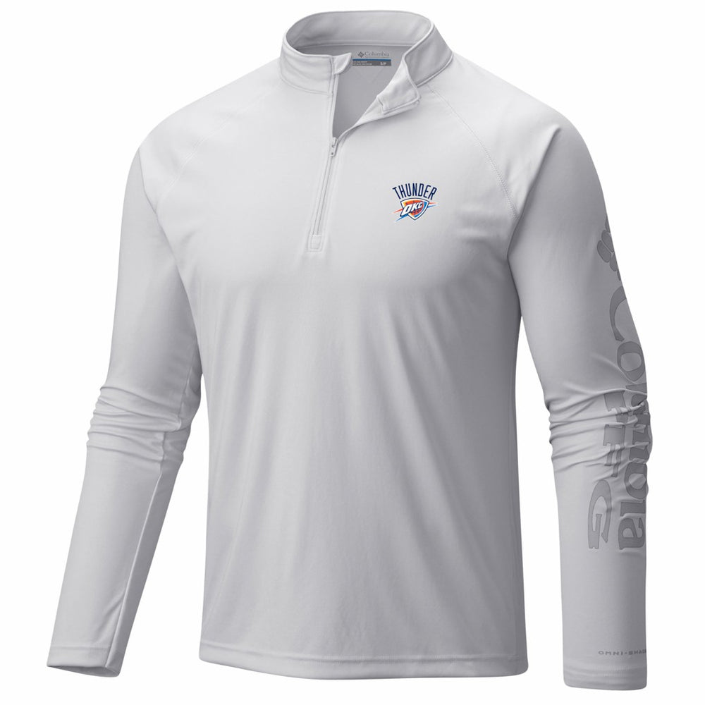 Oklahoma City Thunder PFG Terminal Tackle Quarter-Zip Top White | Columbia US