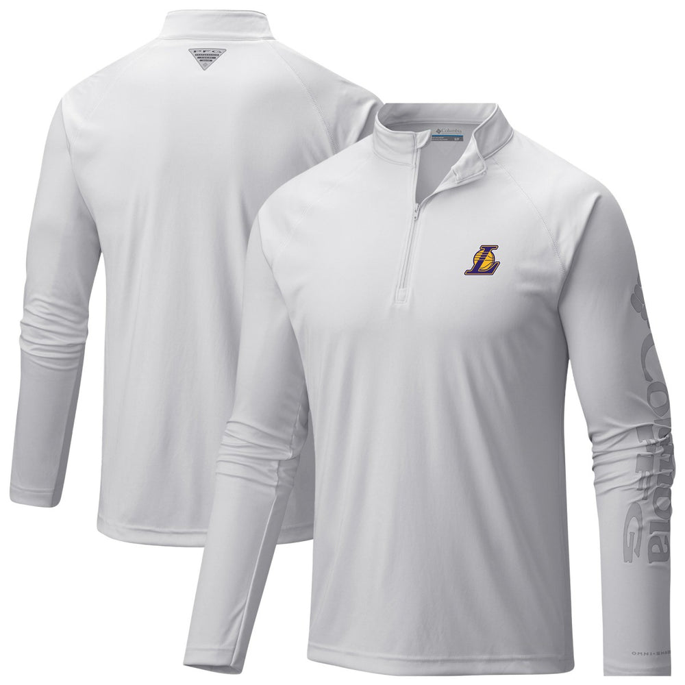 Los Angeles Lakers PFG Terminal Tackle Quarter-Zip Top White | Columbia discount