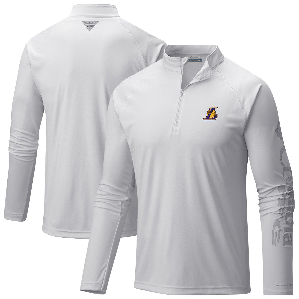 Los Angeles Lakers PFG Terminal Tackle Quarter-Zip Top White | Columbia discount